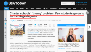 Charter schools’ ‘thorny’ problem Few students go on to earn college degrees