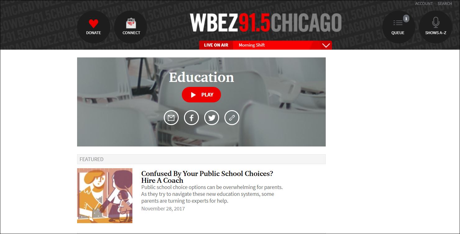 wbez education page