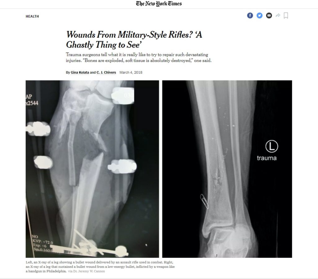 Wounds From Military Style Rifles ‘A Ghastly Thing to See’ The New York Times