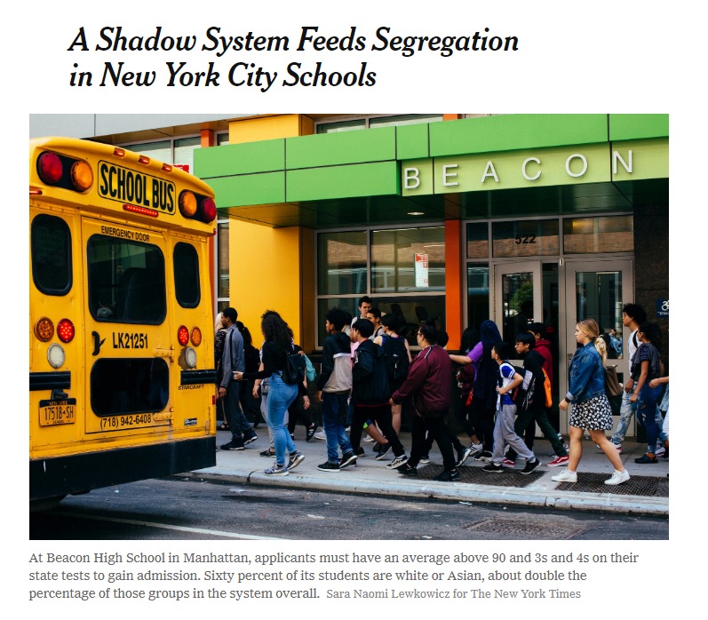 A Shadow System Feeds Segregation in New York City Schools The New York Times