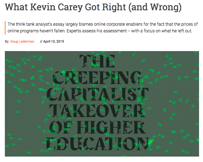 Expert roundup What Kevin Carey got right and wrong about OPMs and online pricing