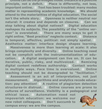Sarah Pazur recommends The Manifesto for Teaching Online