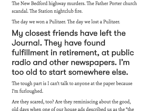 Furlough journal, Day 5: contemplating the future