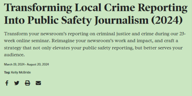 Lessons from the crime beat