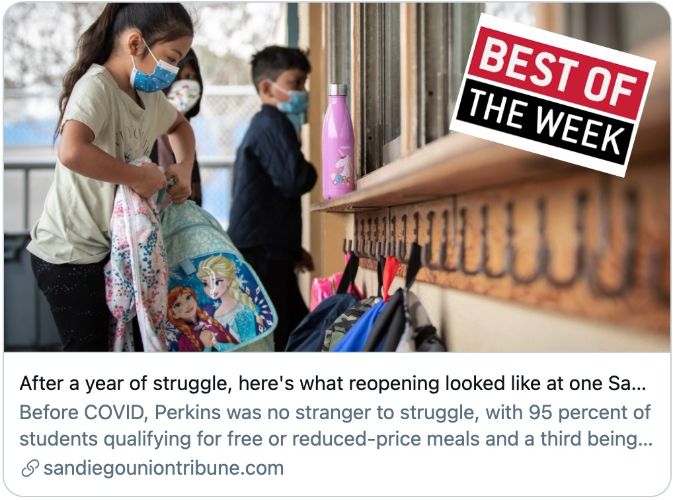 Reopening California, grading the EWA awards, an education angle for police shootings: Best education journalism of the week (4/16)