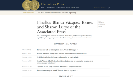 An interview with the AP team responsible for Pulitzer-recognized education coverage